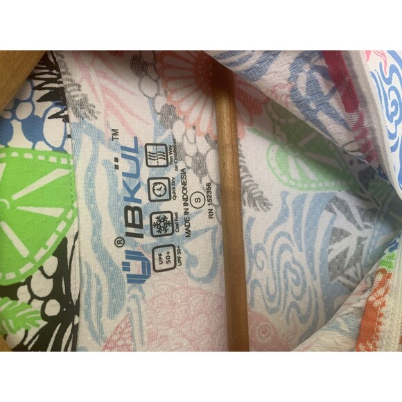 IBKUL Top Shirt Womens Small Multi Color Bamboo Garden UPF 50 IceFil Pullover - Picture 6 of 8